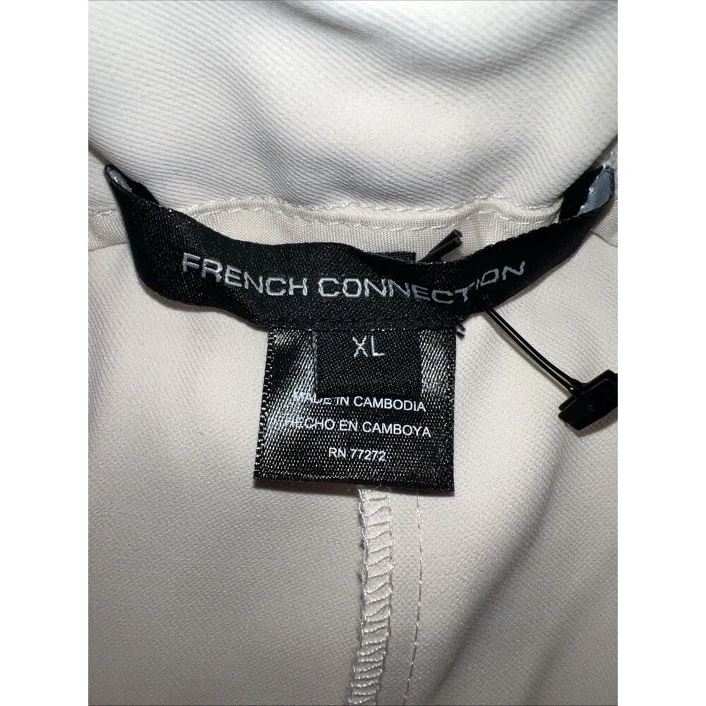 French Connection Women Wide Leg Trouser Color Cream XL Office Casual Preppy NWT - Picture 10 of 16